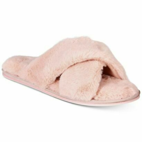 INC International Concepts Shoes - INC International Concepts Faux Fur Slippers Pink